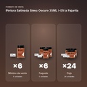 PINTURA SATINADA SIENA OSCURO 35ML L-05 LA PAJARITA - formato de venta: paquete de 6, caja de 24