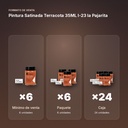 PINTURA SATINADA TERRACOTA 35ML L-23 LA PAJARITA - formato de venta: paquete de 6, caja de 24