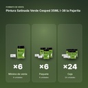 PINTURA SATINADA VERDE CESPED 35ML L-38 LA PAJARITA - formato de venta: paquete de 6, caja de 24