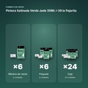 PINTURA SATINADA VERDE JADE 35ML L-39 LA PAJARITA - formato de venta: paquete de 6, caja de 24