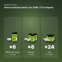 PINTURA SATINADA VERDE LORO 35ML L-37 LA PAJARITA - formato de venta: paquete de 6, caja de 24