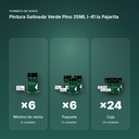 PINTURA SATINADA VERDE PINO 35ML L-41 LA PAJARITA - formato de venta: paquete de 6, caja de 24