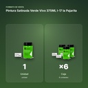 PINTURA SATINADA VERDE VIVO 375ML L-17 LA PAJARITA - formato de venta: caja de 6