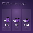 PINTURA SATINADA VIOLETA 35ML L-13 LA PAJARITA - formato de venta: paquete de 6, caja de 24