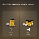 PINTURA SATINADA METALIZADA ORO 375ML LA PAJARITA - formato de venta: caja de 6