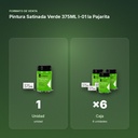 PINTURA SATINADA VERDE 375ML L-01 LA PAJARITA - formato de venta: caja de 6