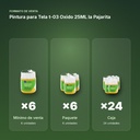 PINTURA PARA TELA T-03 OXIDO 25ML LA PAJARITA - formato de venta: paquete de 6, caja de 24