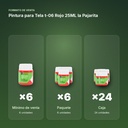 PINTURA PARA TELA T-06 ROJO 25ML LA PAJARITA - formato de venta: paquete de 6, caja de 24