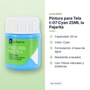 PINTURA PARA TELA T-07 CYAN 25ML LA PAJARITA - características principales