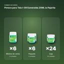 PINTURA PARA TELA T-09 ESMERALDA 25ML LA PAJARITA - formato de venta: paquete de 6, caja de 24