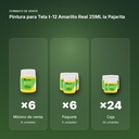 PINTURA PARA TELA T-12 AMARILLO REAL 25ML LA PAJARITA - formato de venta: paquete de 6, caja de 24