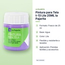 PINTURA PARA TELA T-13 LILA 25ML LA PAJARITA - características principales
