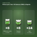 PINTURA PARA TELA T-16 GAMUZA 25ML LA PAJARITA - formato de venta: paquete de 6, caja de 24