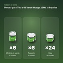 PINTURA PARA TELA T-18 VERDE MUSGO 25ML LA PAJARITA - formato de venta: paquete de 6, caja de 24