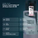 PINTURA TEXTIL VALLEJO Nº 29 ROSA CLARO 60 ML - resumen de atributos