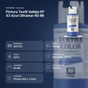 PINTURA TEXTIL VALLEJO Nº 43 AZUL ULTRAMAR 60 ML - resumen de atributos