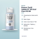 PINTURA TEXTIL VALLEJO Nº 46 AZUL CLARO 60 ML - características principales