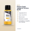 PINTURA TEXTIL VALLEJO Nº 61 OCRE 60 ML - características principales