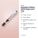 ROTULADOR EDDING 4500 NEGRO PARA TELA - características principales