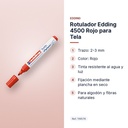 ROTULADOR EDDING 4500 ROJO PARA TELA - características principales