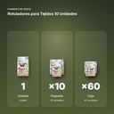 ROTULADORES PARA TEJIDOS 10 UNIDADES - formato de venta: paquete de 10, caja de 60