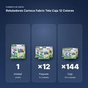 ROTULADORES CARIOCA FABRIC TELA CAJA 12 COLORES - formato de venta: paquete de 12, caja de 144