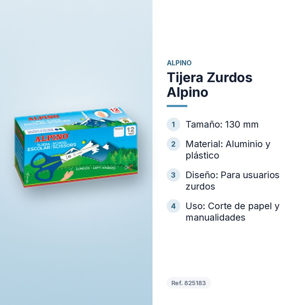 TIJERA ZURDOS ALPINO - características principales