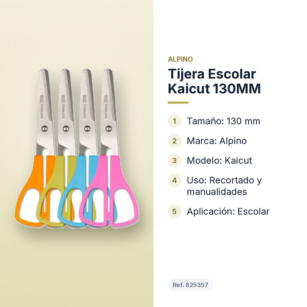 TIJERA ESCOLAR KAICUT 130MM - características principales