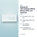 SOBRES DL 110X220MM OFFSET BLANCO 90G CON VENTANA - características principales