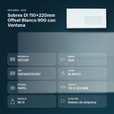 SOBRES DL 110X220MM OFFSET BLANCO 90G CON VENTANA - resumen de atributos