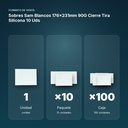 SOBRES SAM BLANCOS 176X231MM 90G CIERRE TIRA SILICONA 10 UDS - formato de venta: paquete de 10, caja de 100