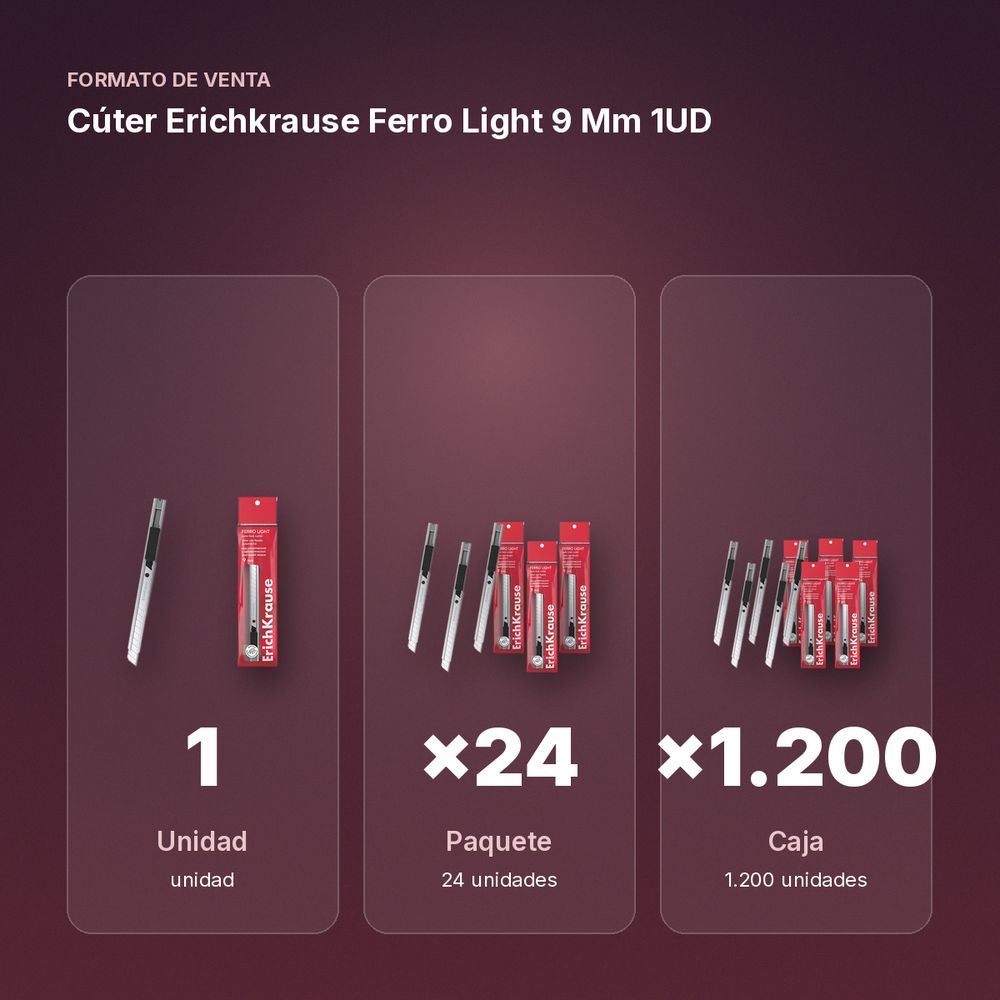 CÚTER ERICHKRAUSE FERRO LIGHT 9 MM  1UD - formato de venta: paquete de 24, caja de 1200