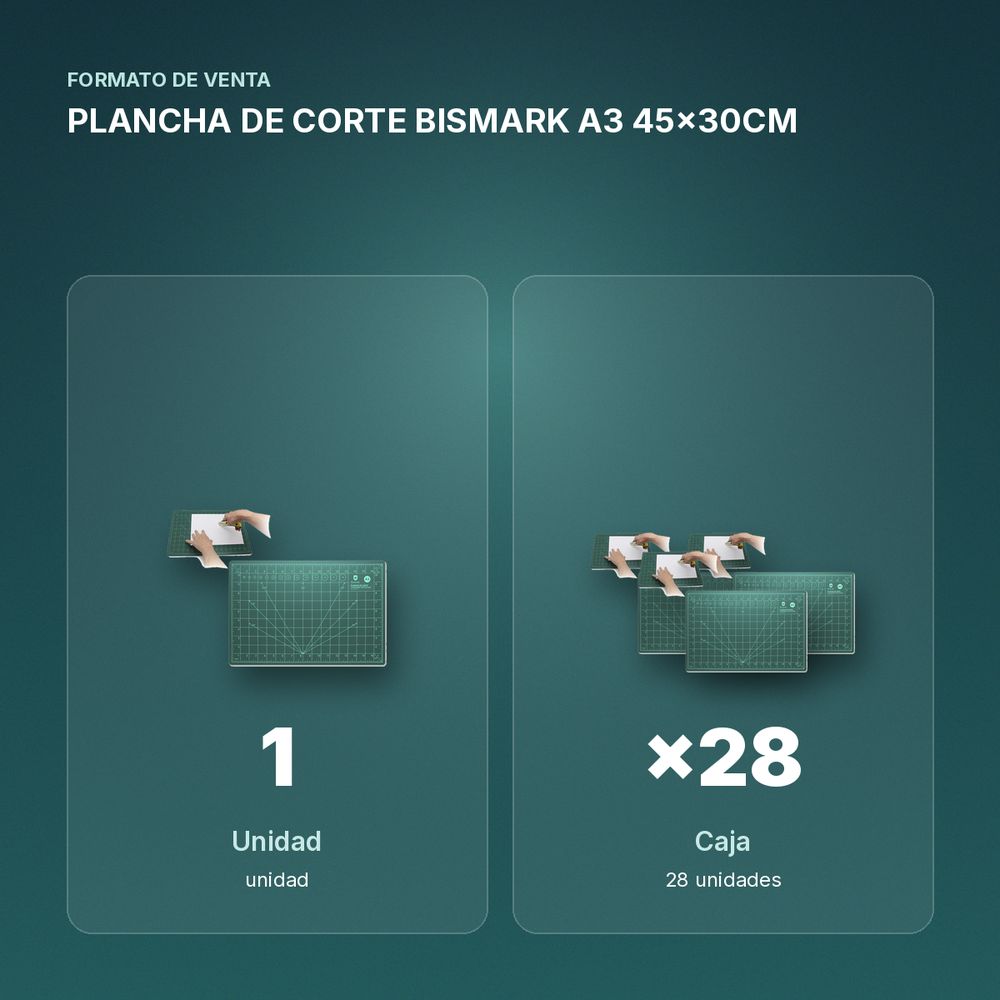 PLANCHA DE CORTE BISMARK A3 45x30CM - formato de venta: caja de 28