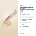 ROTULADOR EDDING 4500 NARANJA PARA TELA - características principales