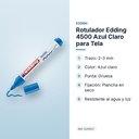 ROTULADOR EDDING 4500 AZUL CLARO PARA TELA - características principales