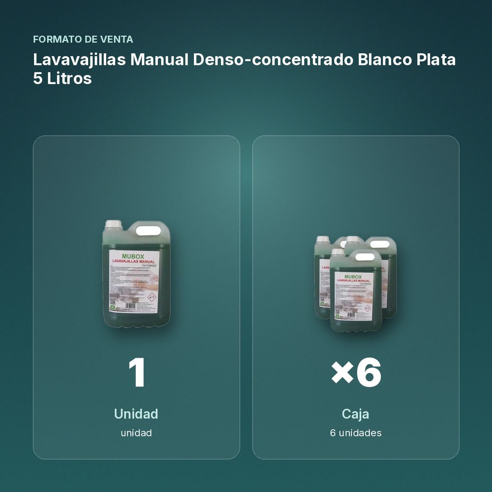 LAVAVAJILLAS MANUAL DENSO-CONCENTRADO BLANCO PLATA  5 LITROS - formato de venta: caja de 6