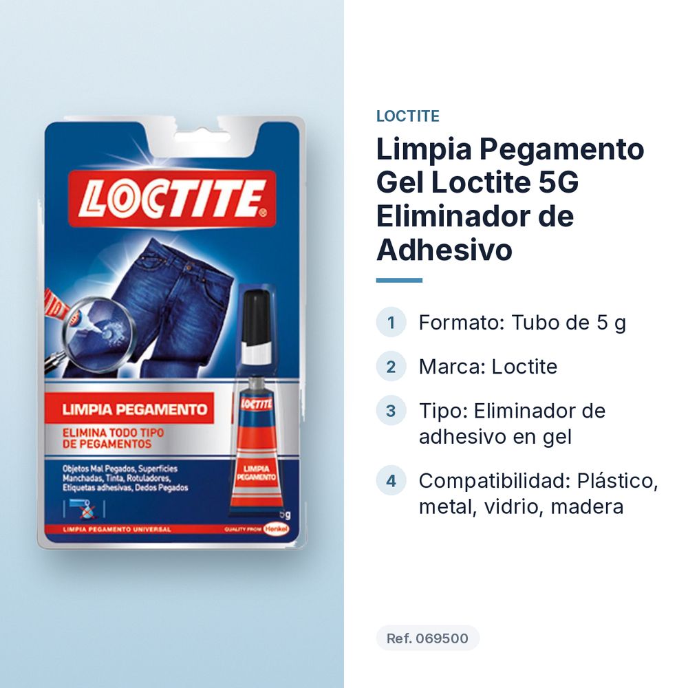 LIMPIA PEGAMENTO GEL LOCTITE 5G ELIMINADOR DE ADHESIVO - características principales