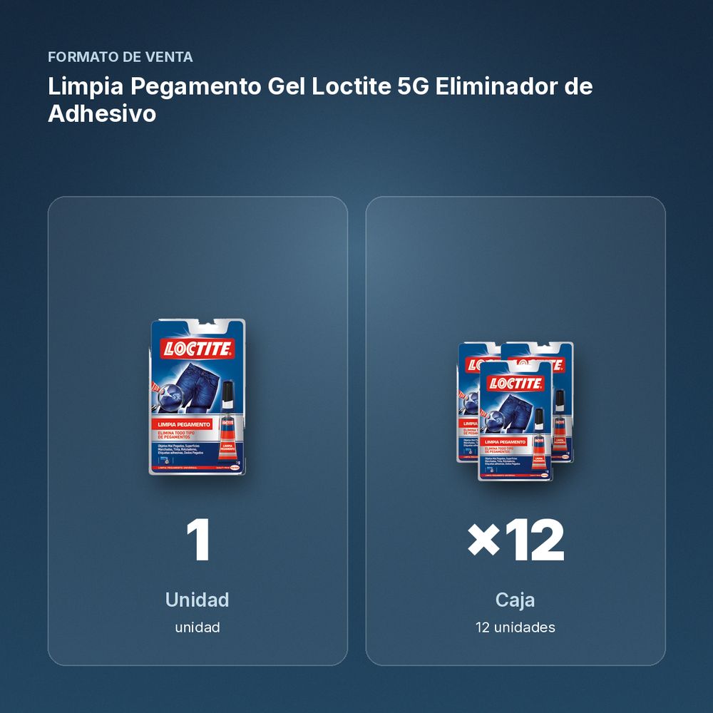 LIMPIA PEGAMENTO GEL LOCTITE 5G ELIMINADOR DE ADHESIVO - formato de venta: caja de 12