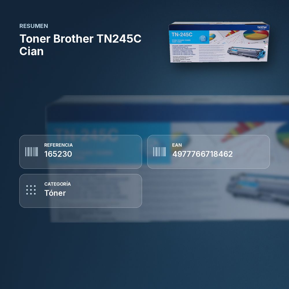 TONER BROTHER TN245C CIAN - resumen de atributos