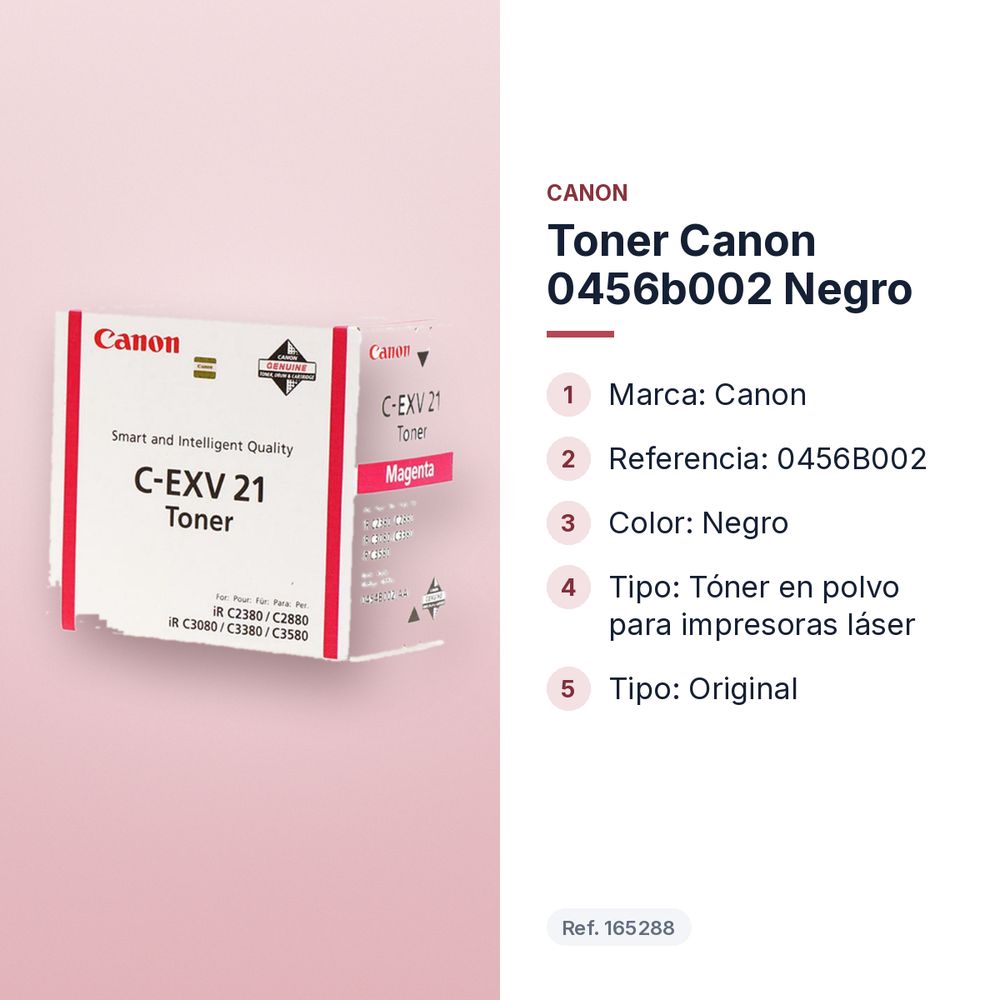 TONER CANON 0456B002 NEGRO - características principales