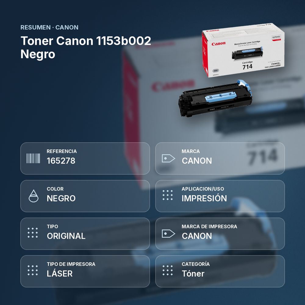 TONER CANON 1153B002 NEGRO - resumen de atributos