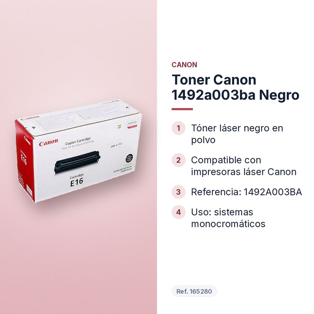 TONER CANON 1492A003BA NEGRO - características principales