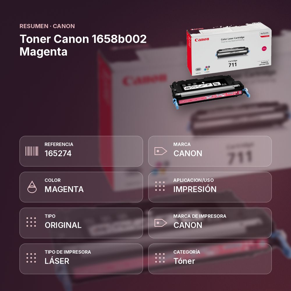 TONER CANON 1658B002 MAGENTA - resumen de atributos