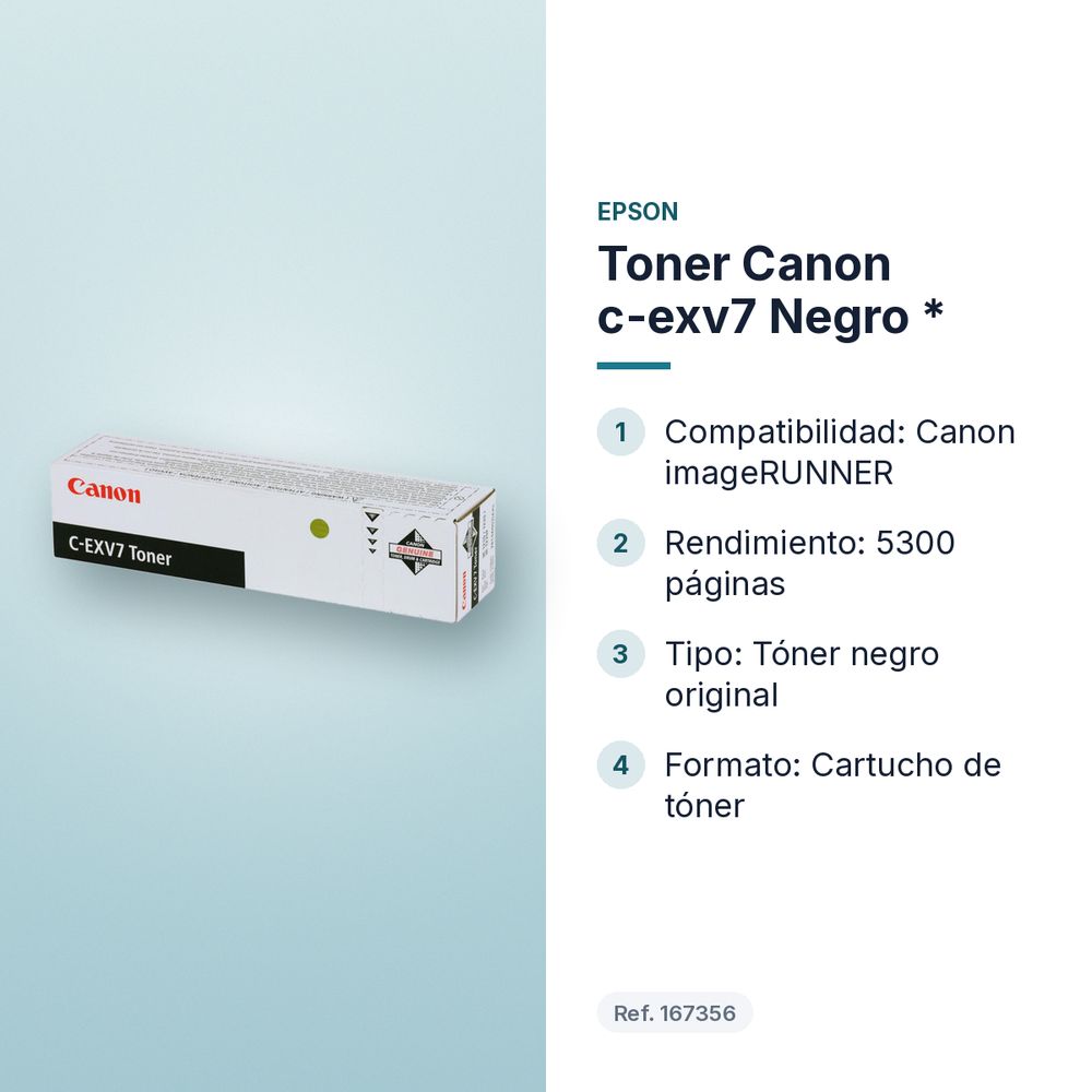 TONER CANON C-EXV7 NEGRO  * - características principales
