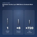 ROTULADOR ACRÍLICO LYRA 1MM BLANCO GRADUATE MARK ALL - formato de venta: paquete de 6, caja de 720