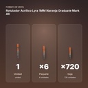 ROTULADOR ACRÍLICO LYRA 1MM NARANJA GRADUATE MARK ALL - formato de venta: paquete de 6, caja de 720