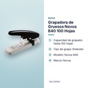 GRAPADORA DE GRUESOS NOVUS B40 100 HOJAS  - características principales