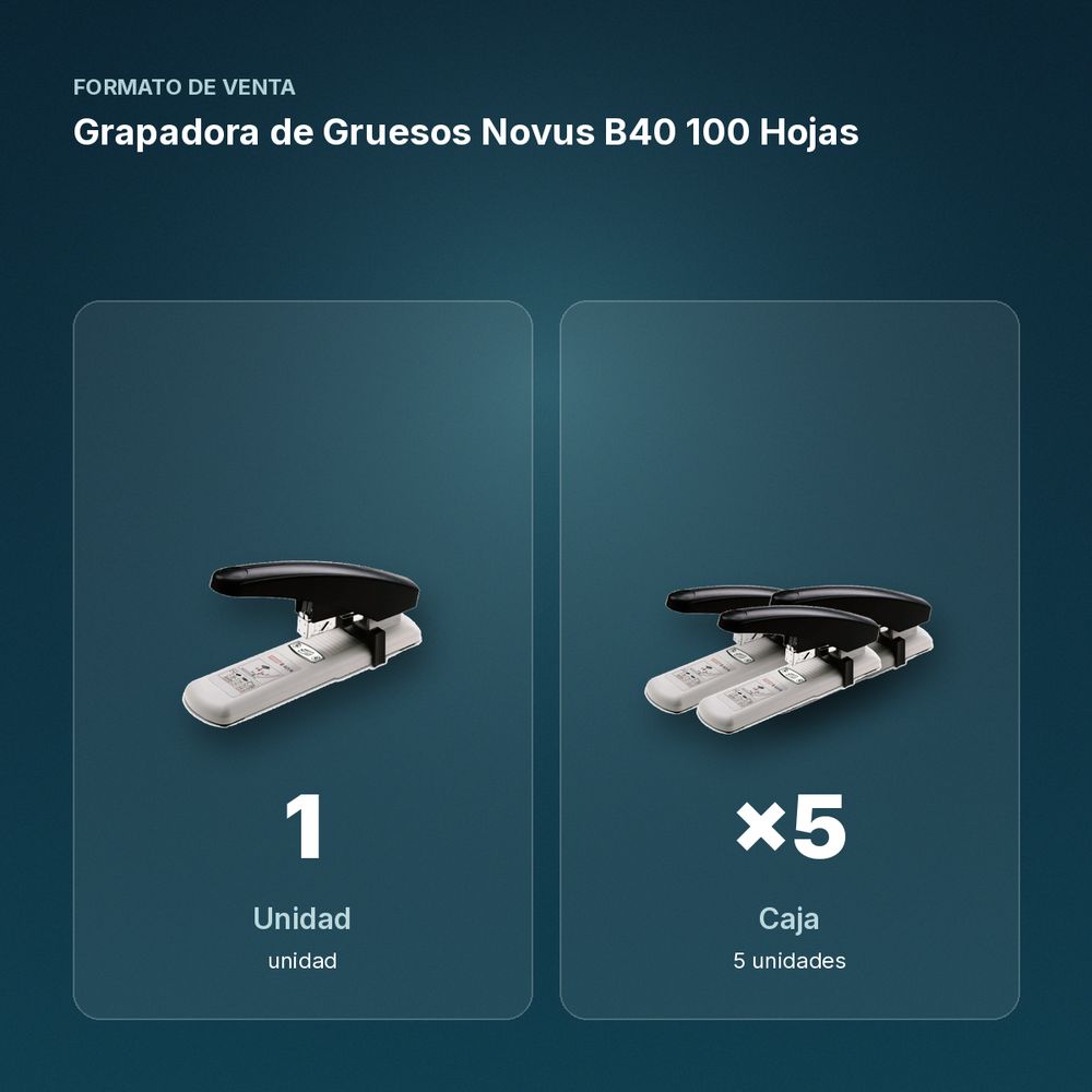 GRAPADORA DE GRUESOS NOVUS B40 100 HOJAS  - formato de venta: caja de 5