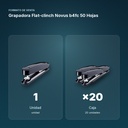 GRAPADORA FLAT-CLINCH NOVUS B4FC 50 HOJAS - formato de venta: caja de 20