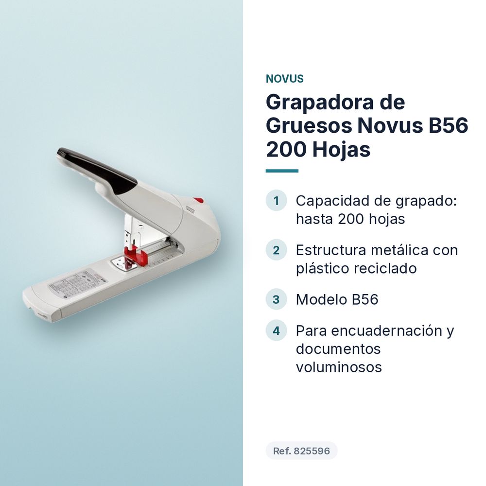 GRAPADORA DE GRUESOS NOVUS B56 200 HOJAS - características principales